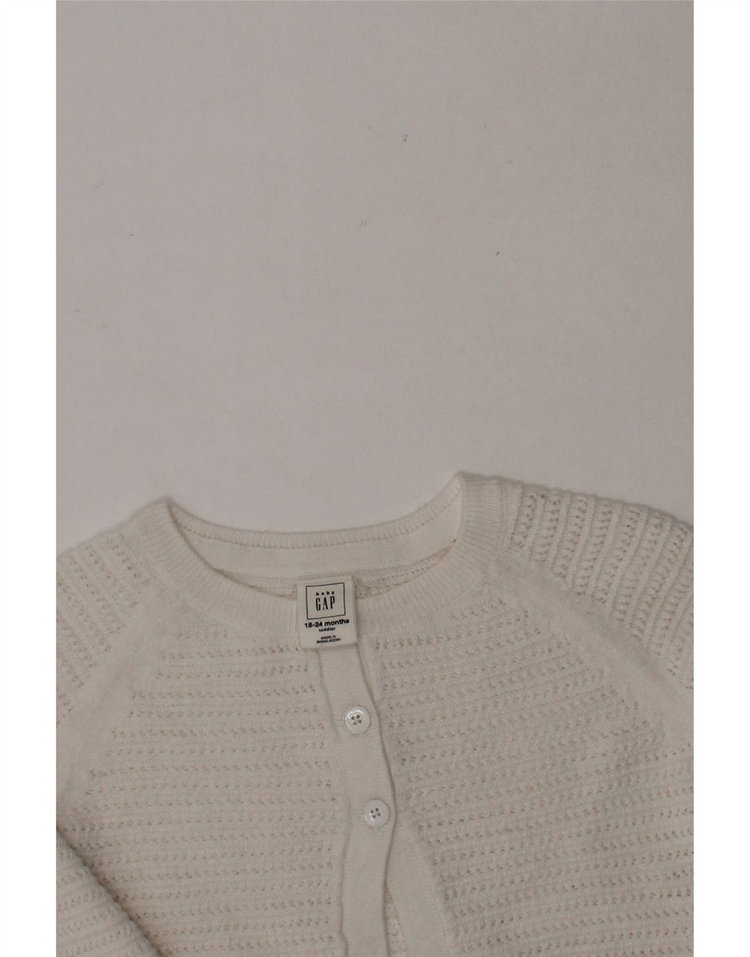 GAP Baby Girls Cardigan Sweater 18-24 Months White Vintage Gap and Second-Hand Gap from Messina Hembry 