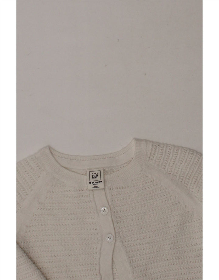 GAP Baby Girls Cardigan Sweater 18-24 Months White Vintage Gap and Second-Hand Gap from Messina Hembry 