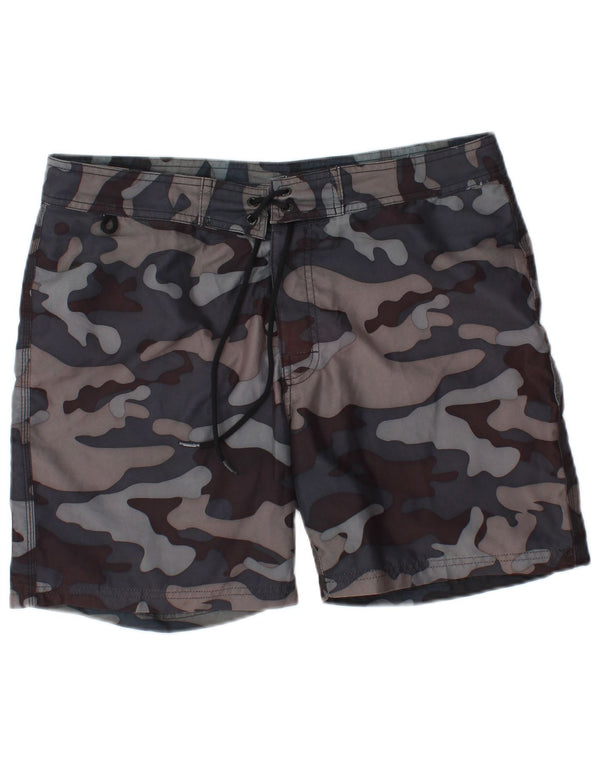 Sundek Mens Swimming Shorts Medium  Grey Camouflage Polyester
