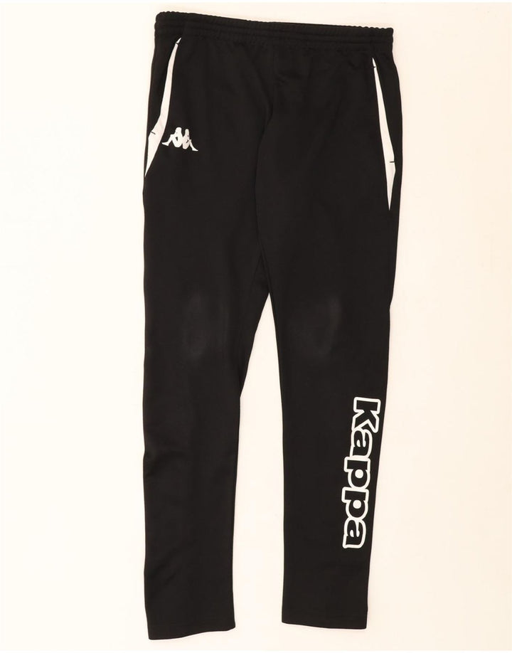 KAPPA Womens Graphic Tracksuit Trousers UK 14 Large Black Polyester Vintage Kappa and Second-Hand Kappa from Messina Hembry 