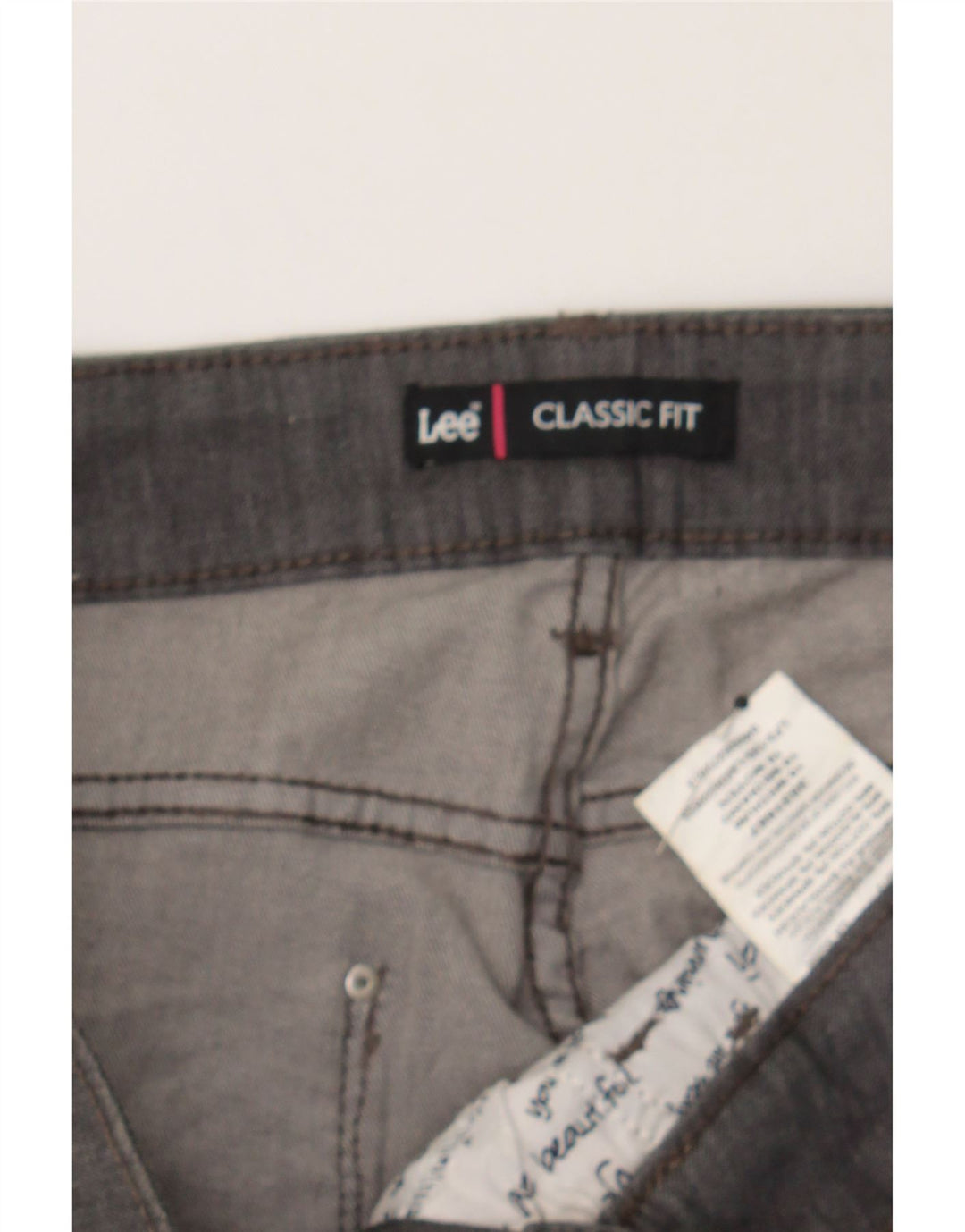 LEE Womens Classic Fit Casual Trousers W36 L31 Grey Cotton Vintage Lee and Second-Hand Lee from Messina Hembry 