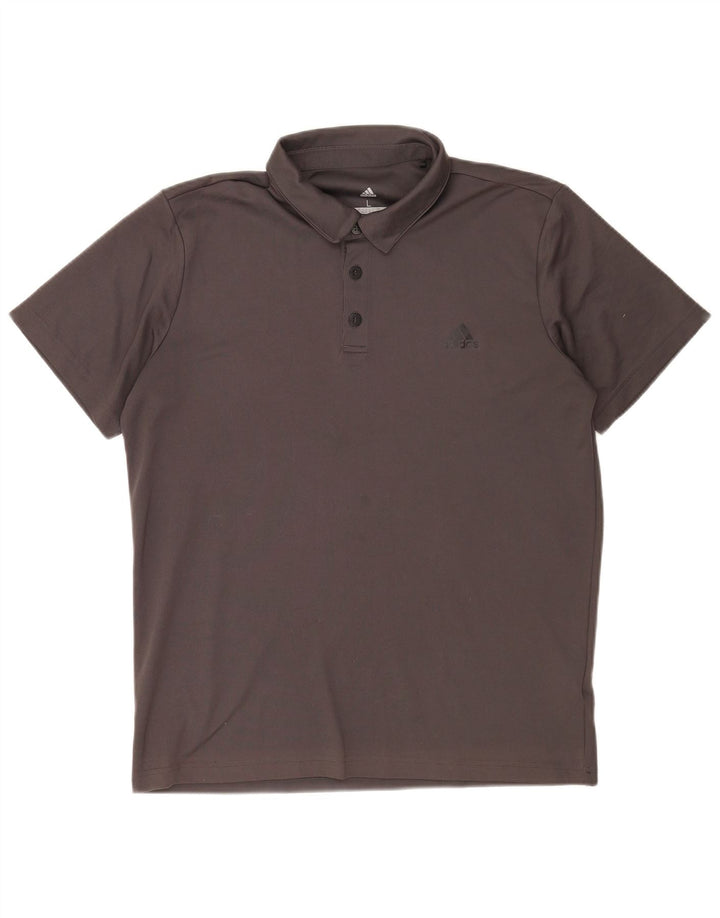 ADIDAS Mens Climalite Polo Shirt Large Grey Polyester
