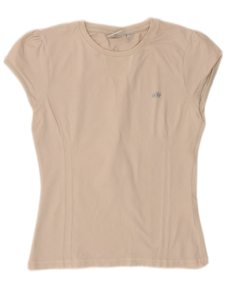 Ellesse Womens T-Shirt Top UK 12 Medium Off White