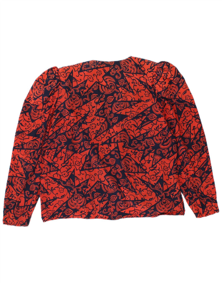 Vintage Womens Cardigan Top IT 44 Medium Red Floral Silk