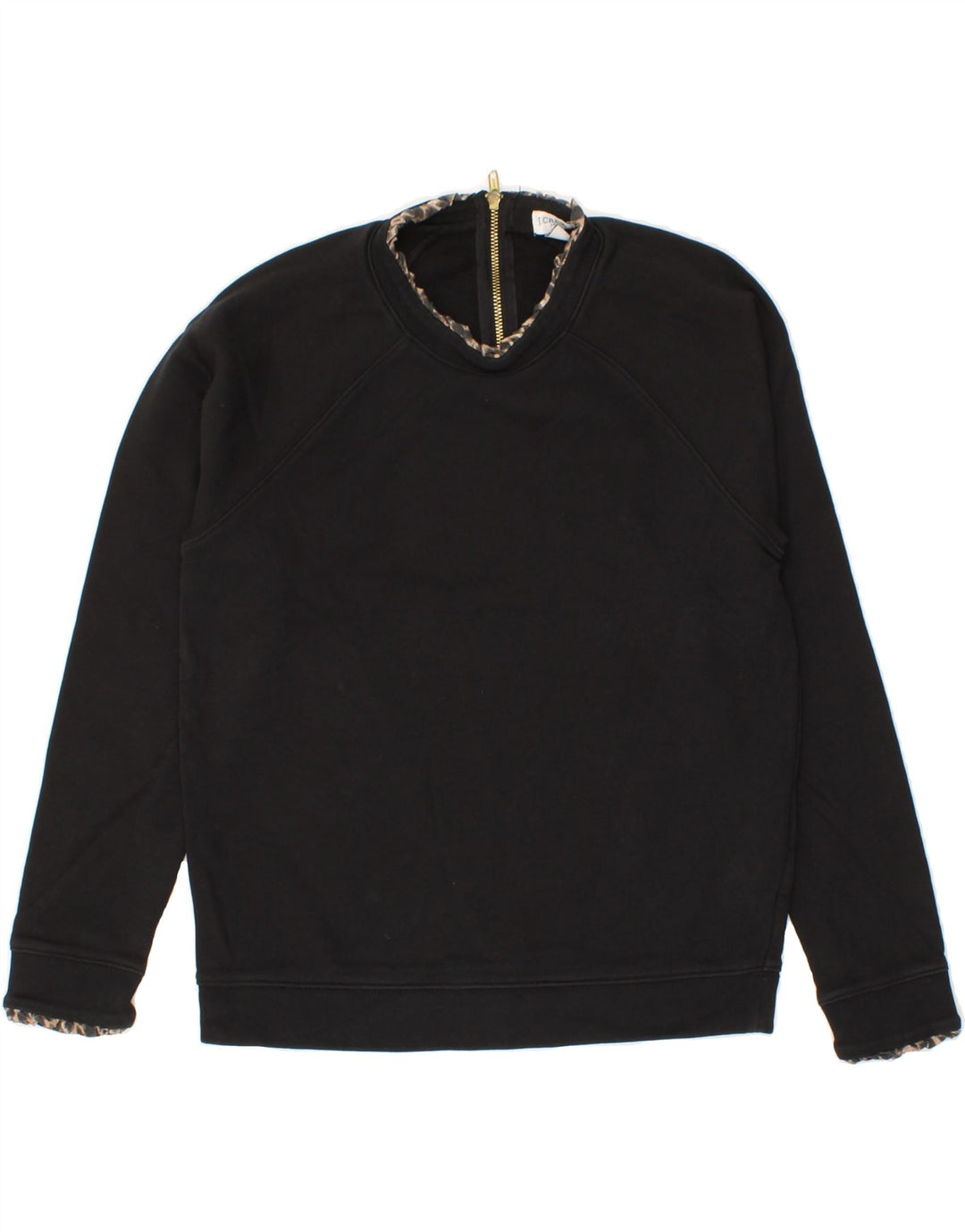 J. CREW Womens Sweatshirt Jumper UK 14 Medium Black Cotton Vintage J. Crew and Second-Hand J. Crew from Messina Hembry 