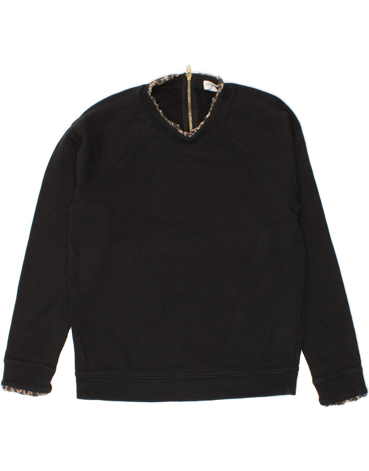 J. CREW Womens Sweatshirt Jumper UK 14 Medium Black Cotton Vintage J. Crew and Second-Hand J. Crew from Messina Hembry 