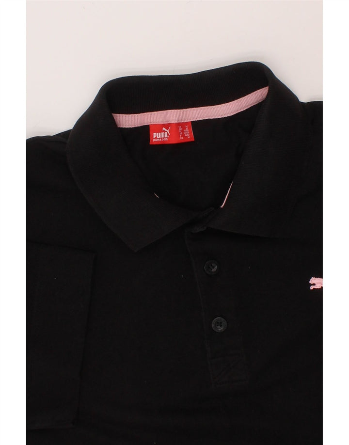PUMA Womens Polo Shirt UK 14 Medium Black Cotton Vintage Puma and Second-Hand Puma from Messina Hembry 