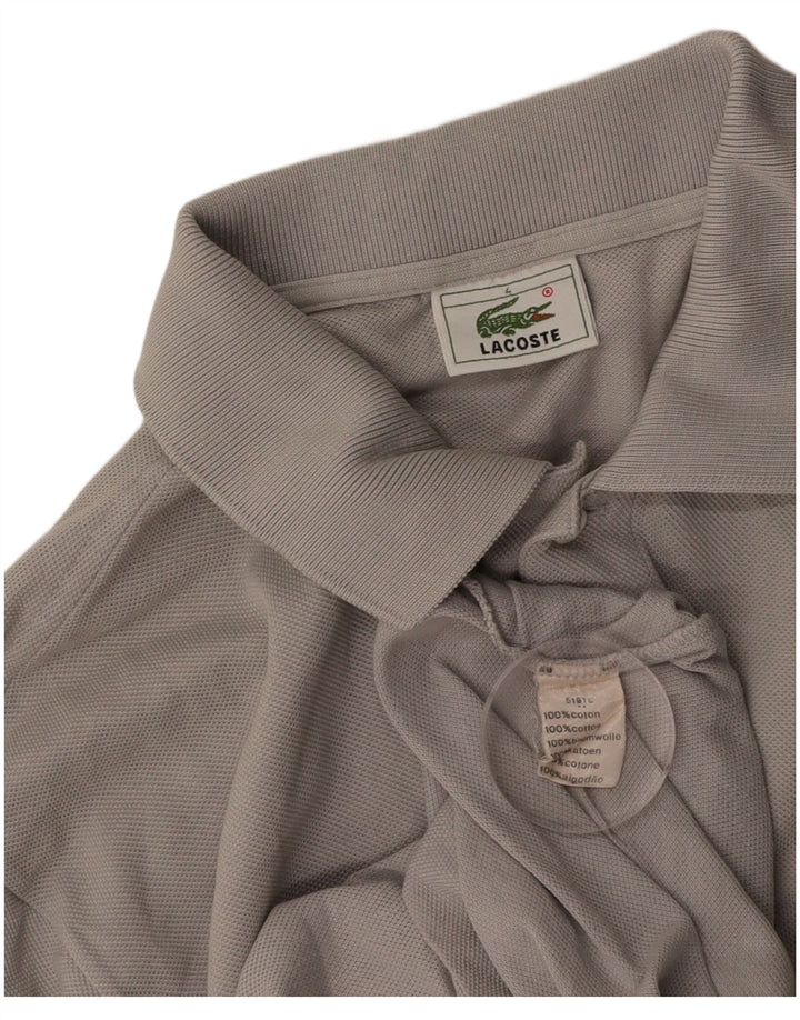 LACOSTE Mens Polo Shirt Size 4 Medium Grey Cotton