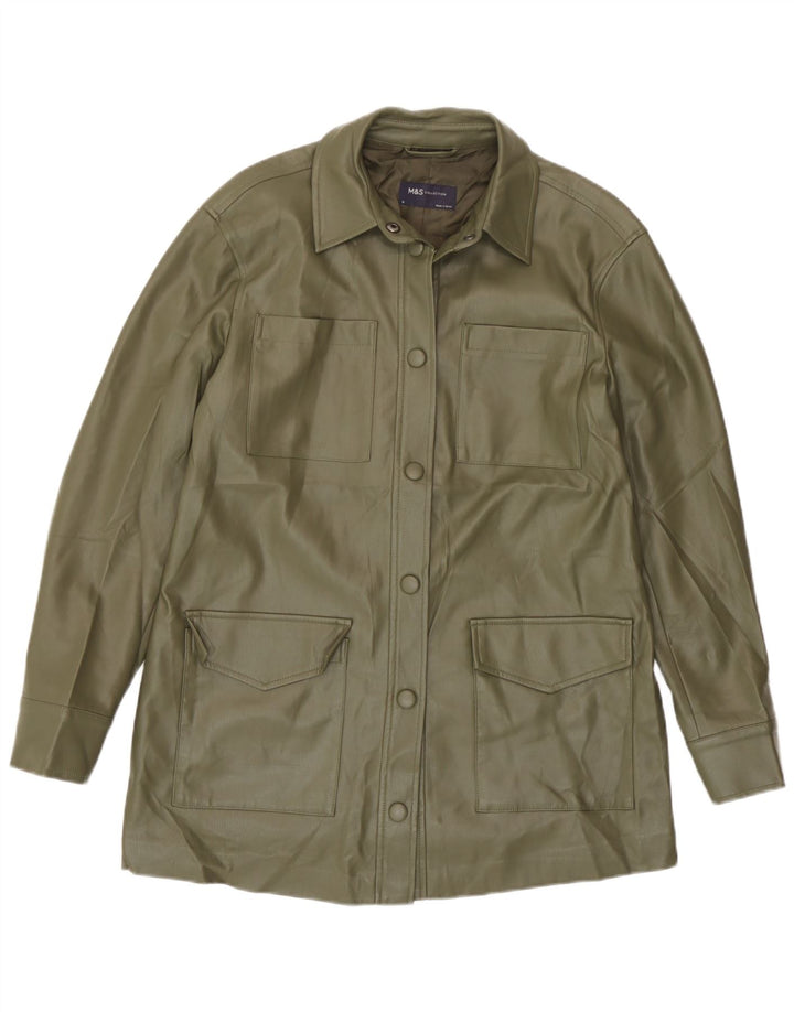 Marks & Spencer Damen Übergroße Utility-Jacke UK 10 Small Khaki