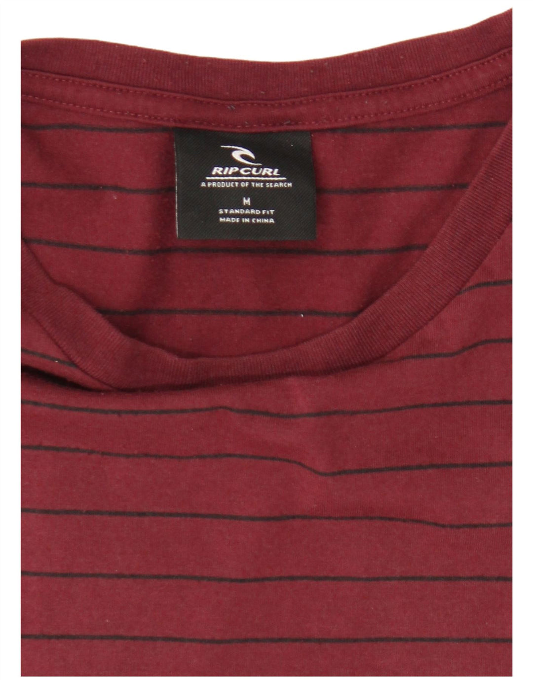 Rip Curl Herren T-Shirt Top Medium Burgundy gestreift