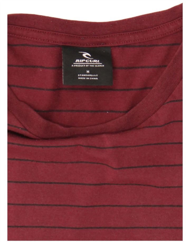 Rip Curl Herren T-Shirt Top Medium Burgundy gestreift