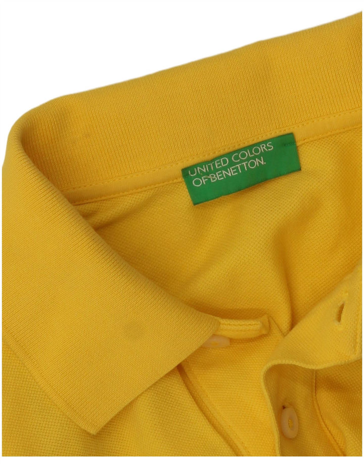 Benetton Mens Polo Shirt Small Yellow
