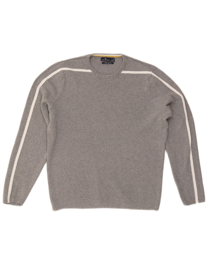 Marks & Spencer Womens Crew Neck Jumper Sweater UK 14 Medium Grey