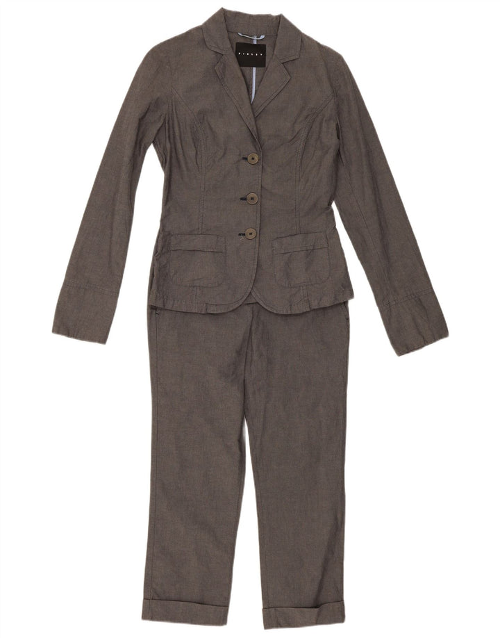 Sisley Womens 3 Button 2 Piece Suit IT 40 Small W28 L23 Grey Cotton