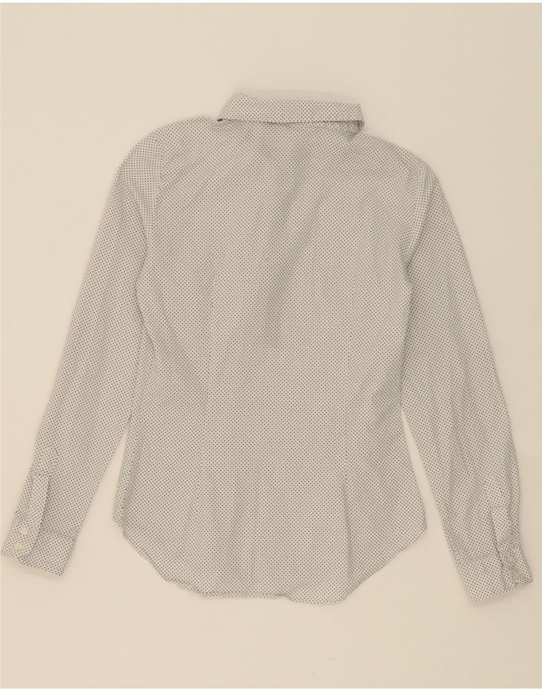ZARA Womens Pullover Shirt UK 12 Medium White Polka Dot Cotton Vintage Zara and Second-Hand Zara from Messina Hembry 
