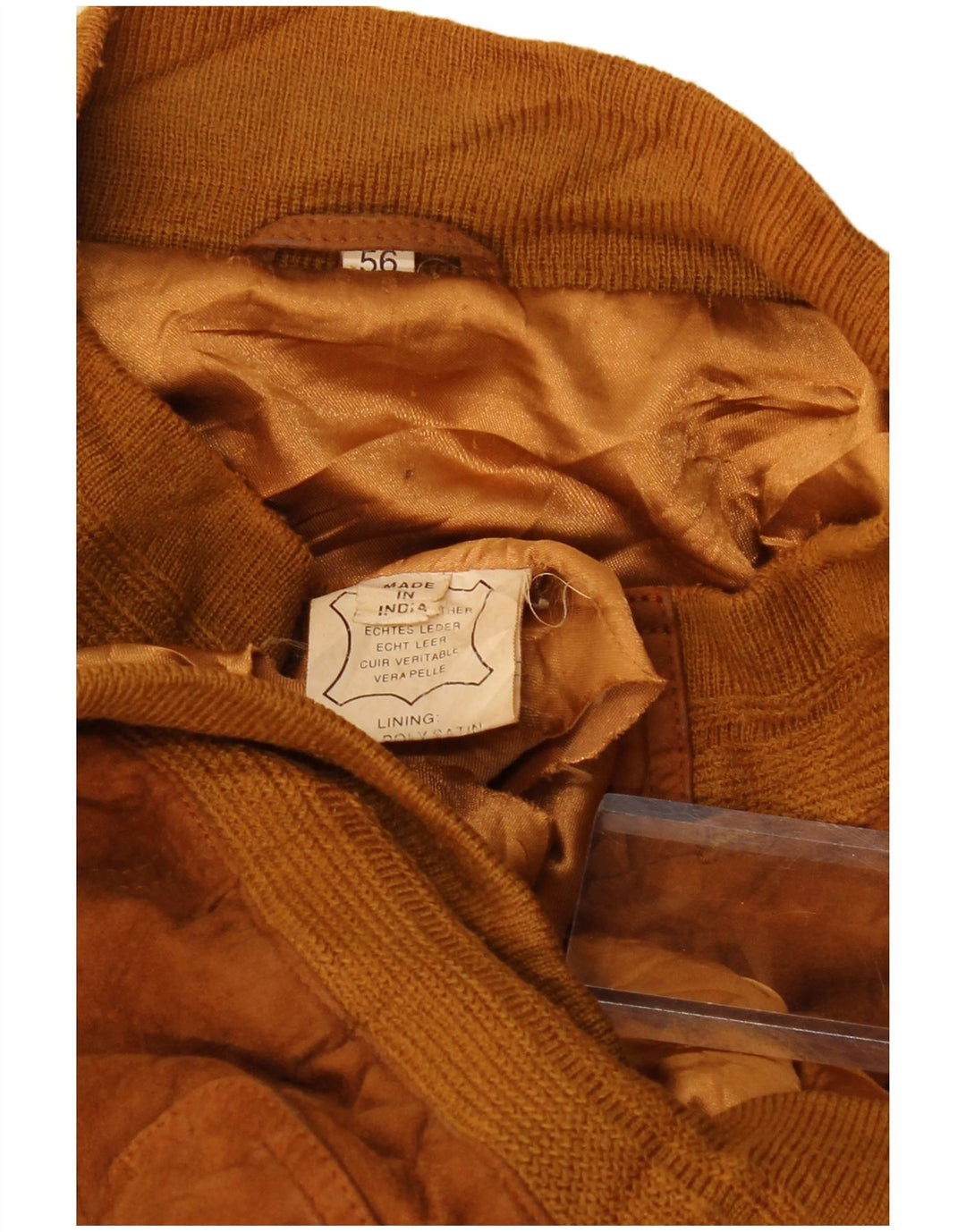 Vintage Mens Suede Bomber Jacket EU 56 3XL Brown Leather