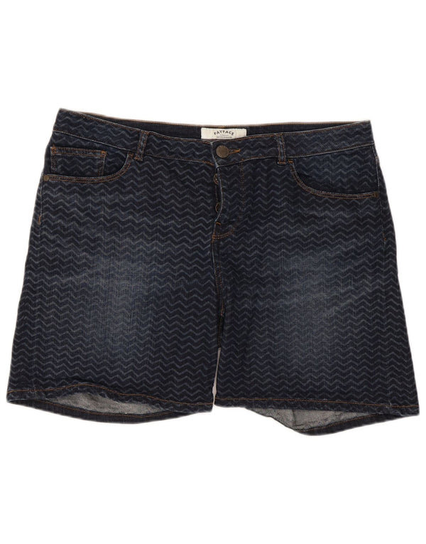 Damskie spodenki jeansowe Fat Face UK 14, duże, W34, niebieska, geometryczna bawełna