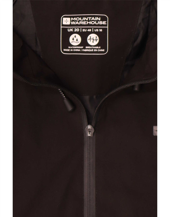 Mountain Warehouse Womens Hooded Raincoat UK 20 2XL Black Polyester