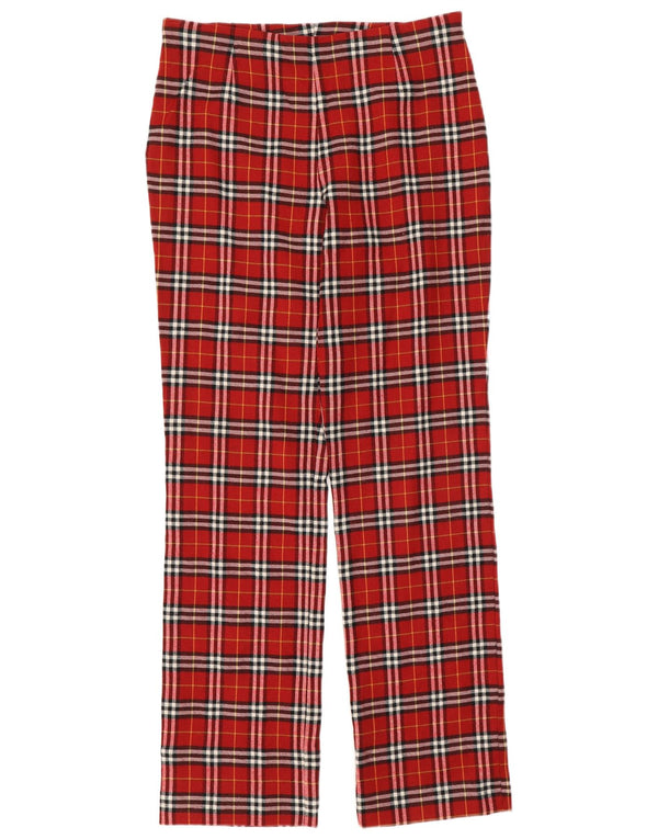 Paola Rossini Pantalones casuales para mujer IT 44 Medium W30 L31 Red Check