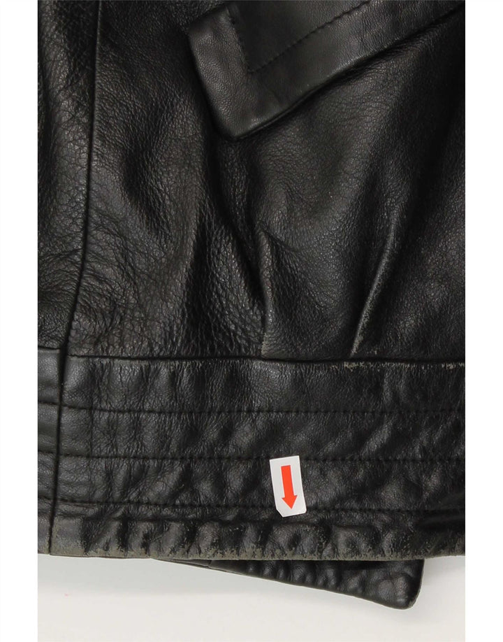 Vintage Womens Leather Jacket UK 14 Large Black
