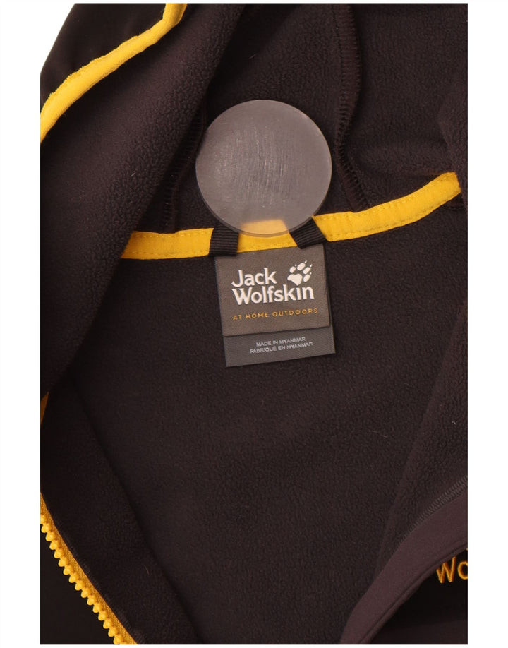 Chłopięca kurtka bomber Jack Wolfskin z grafiką na 13-14 lat, w szarych blokach kolorów
