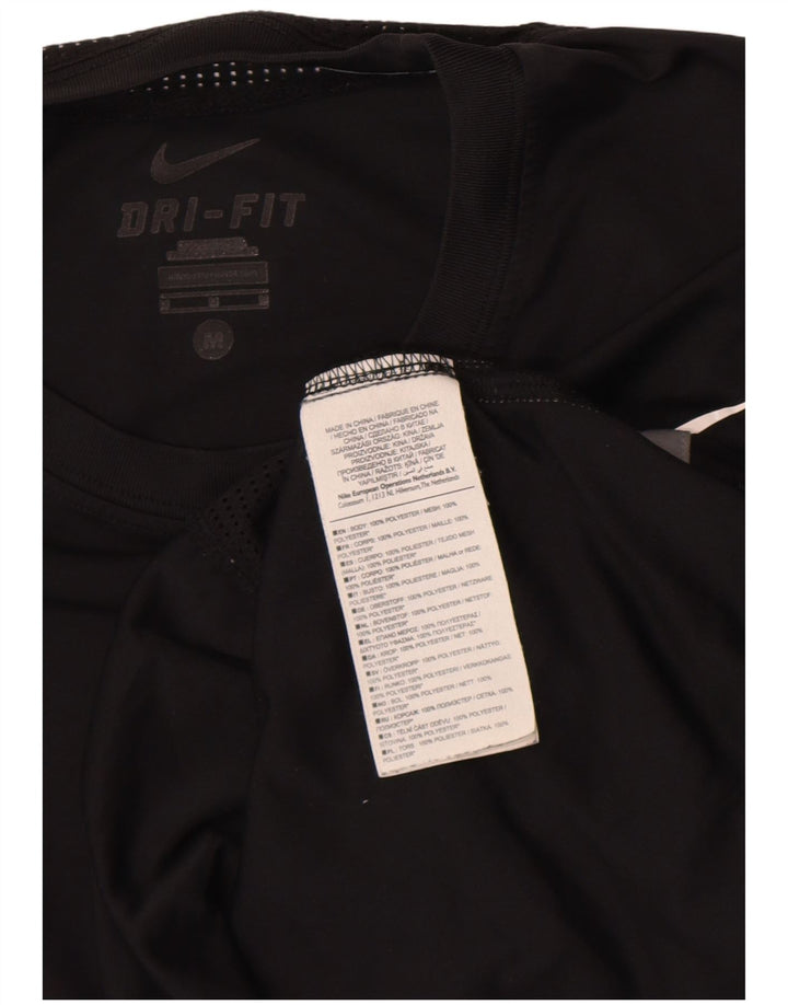 Męski T-shirt Nike Dri Fit, poliester w średnie czarne paski