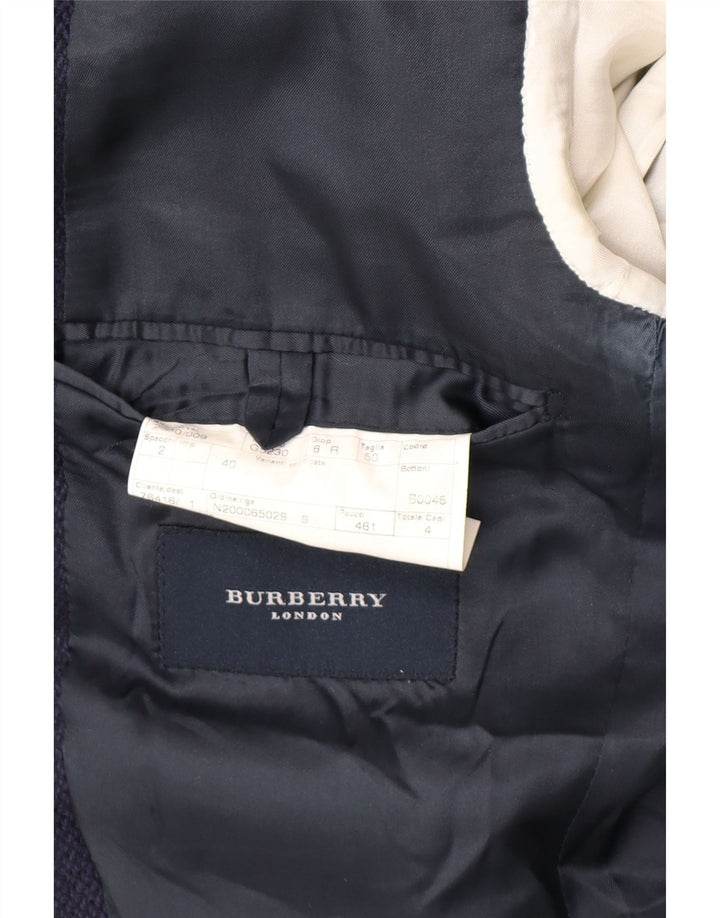 Burberry Mens 3 Button Blazer Jacket IT 50 Medium Navy Blue Classic