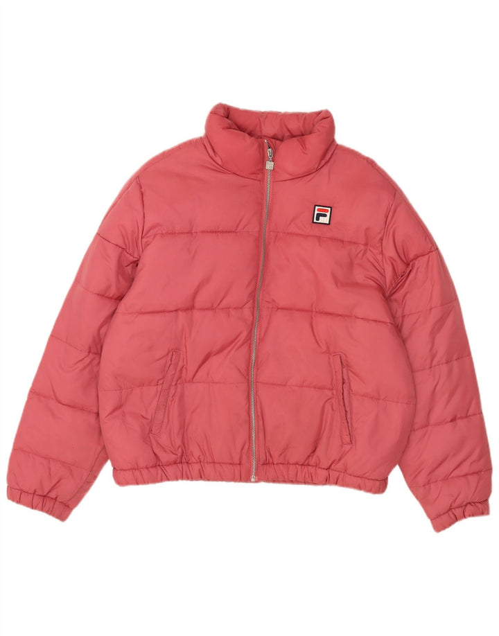Fila Womens Loose Fit Padded Jacket UK 14 Medium Pink Polyester