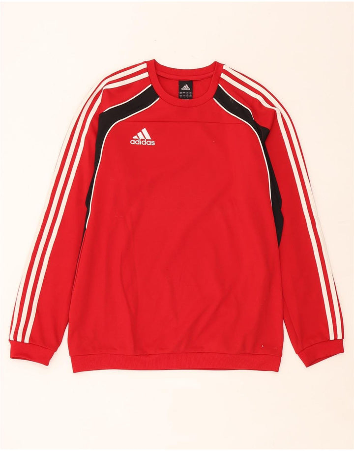 Adidas Herren Sweatshirt Pullover UK 38/40 Mittelrotes Colourblock-Polyester