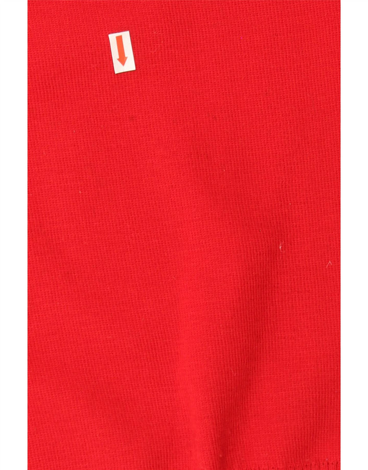 VINTAGE Mens V-Neck Jumper Sweater Medium Red Wool Vintage Vintage and Second-Hand Vintage from Messina Hembry 