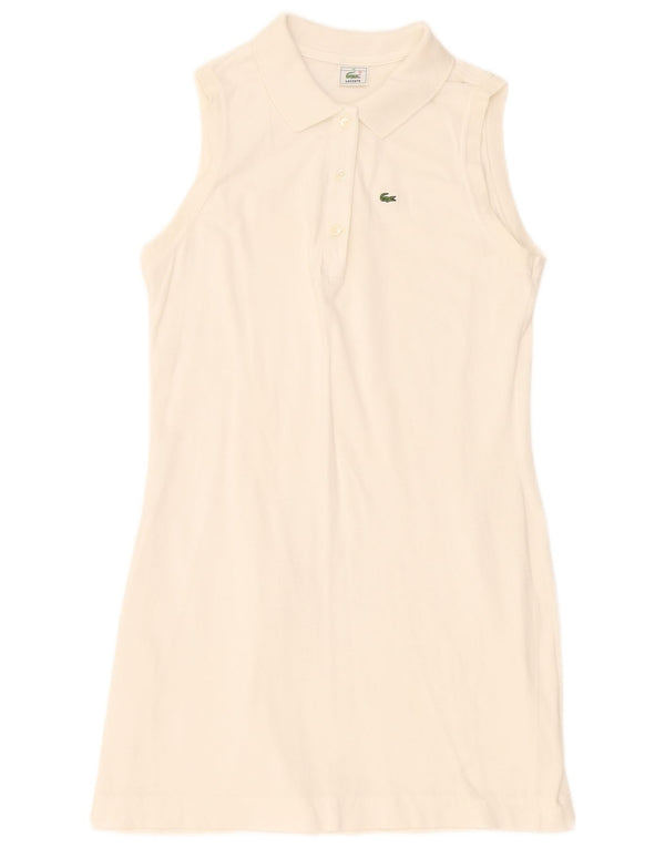 Lacoste Damen ärmelloses Polokleid Größe 46 XL Weiß