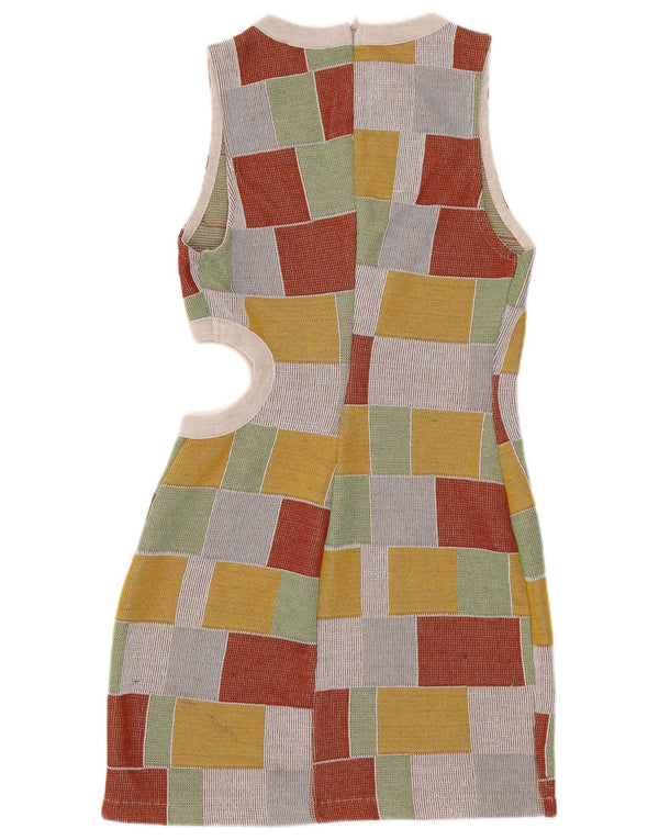 Zara Womens Sleeveless Bodycon Dress UK 12 Medium Multicolored Geometric
