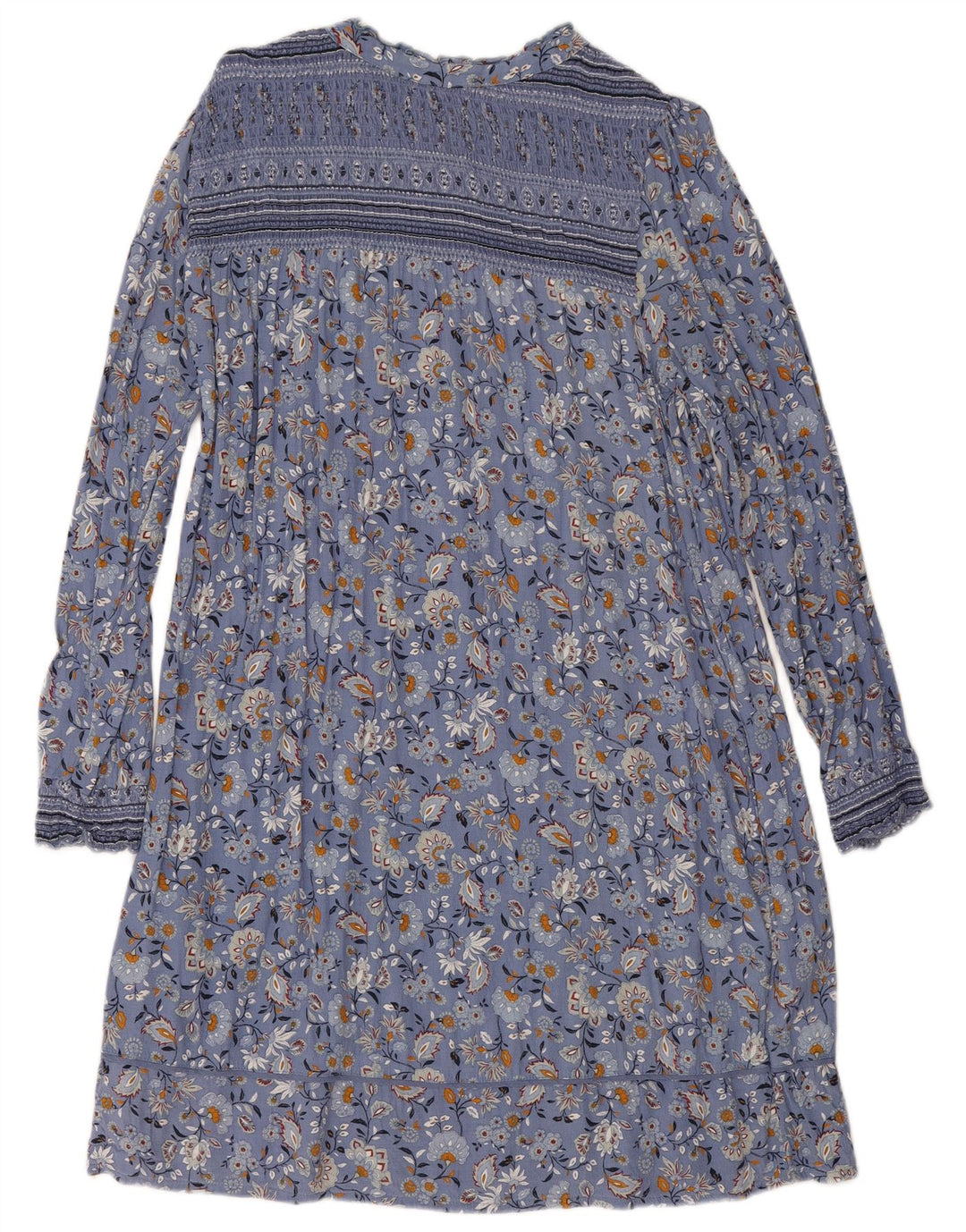 Rochie de bază cu mânecă lungă pentru femei Fat Face UK 12 Medium Blue Floral Viscose