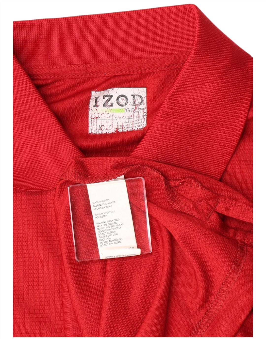 Izod Mens Golf Polo Shirt Medium Red Polyester