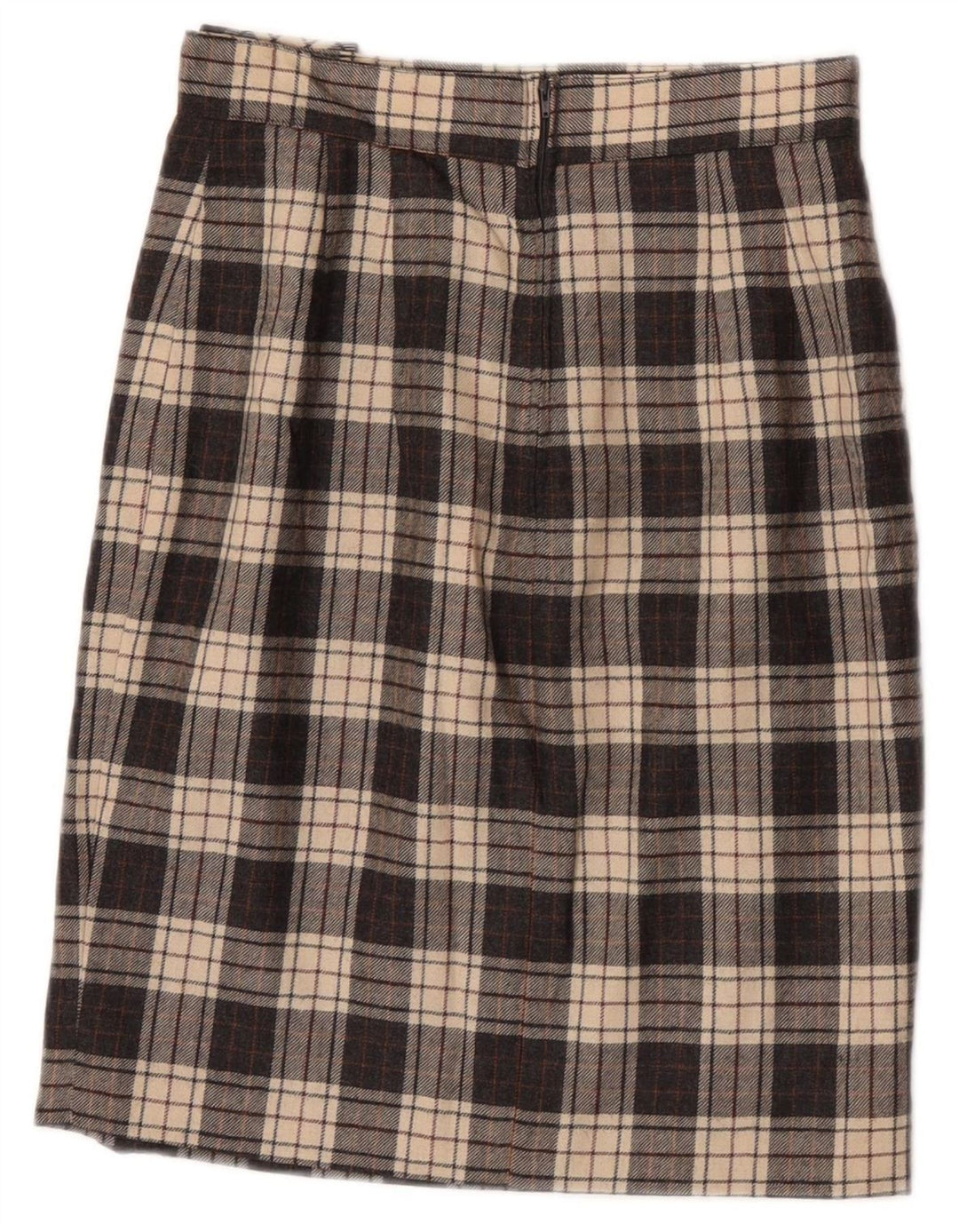 Ferrone Womens Straight Skirt IT 40 Small W25  Grey Check Wool