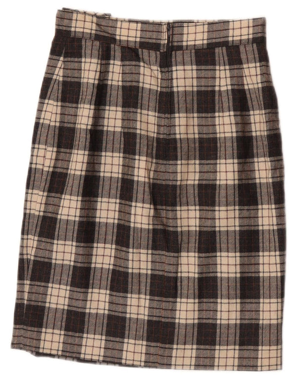 Ferrone Womens Straight Skirt IT 40 Small W25  Grey Check Wool