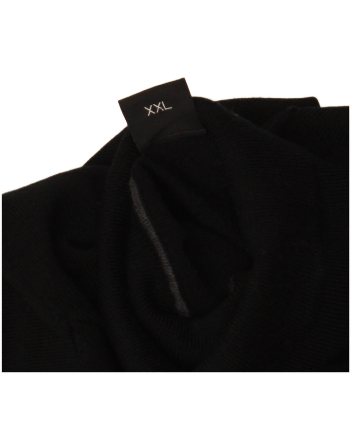 Hugo Boss Mens Roll Neck Jumper Sweater 2XL Black Wool
