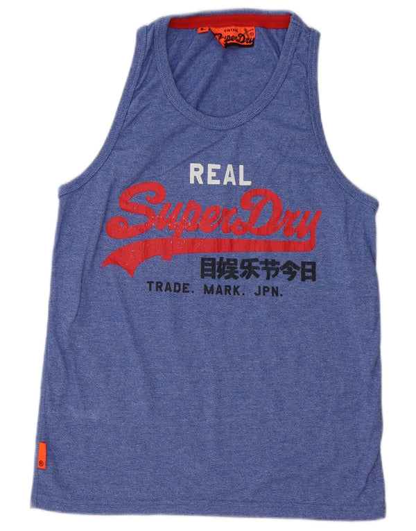 Superdry Mens Graphic Vest Top Large Blue