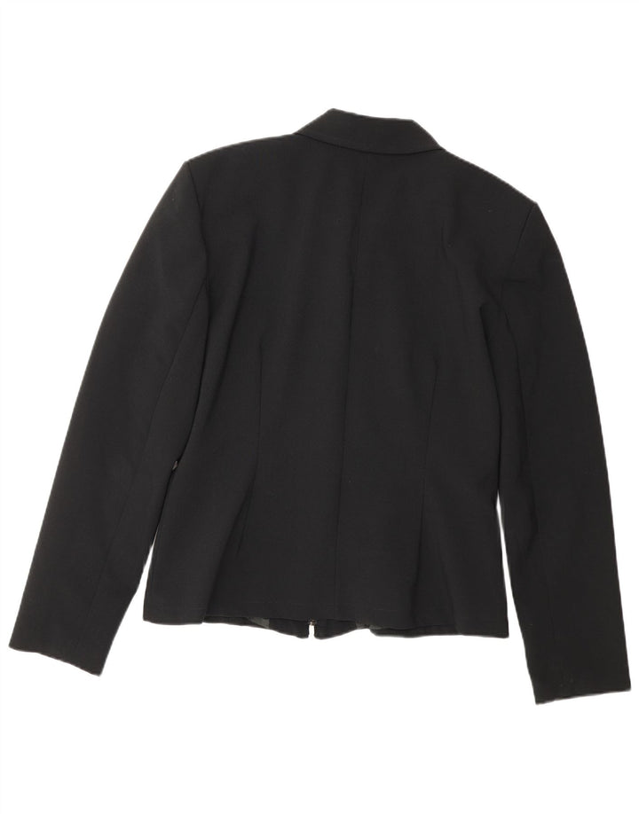 Naf Naf Womens Full Zip Blazer Jacket UK 10 Small Black Polyester