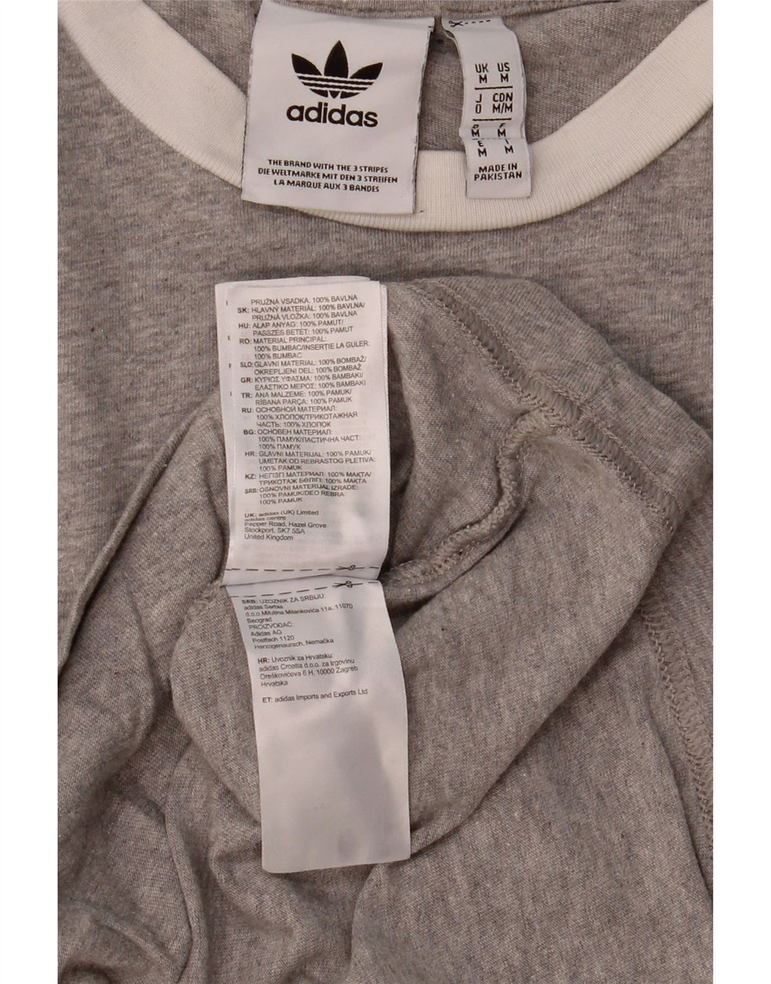 Adidas Mens T-Shirt Top Medium Grey Cotton