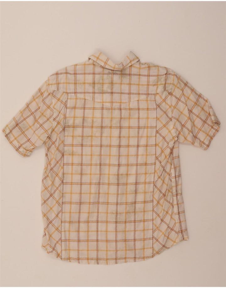 WRANGLER Mens Short Sleeve Shirt Medium White Check Cotton Vintage Wrangler and Second-Hand Wrangler from Messina Hembry 