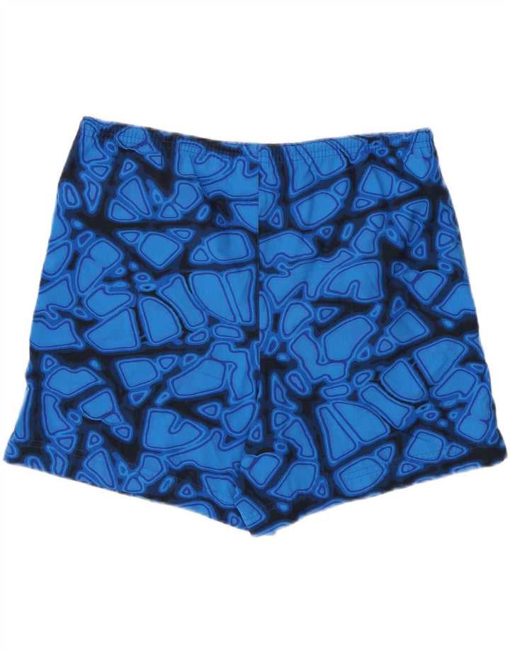 NIKE Womens Abstract Pattern Sport Shorts US 4/6 Small  Blue Polyamide Vintage Nike and Second-Hand Nike from Messina Hembry 