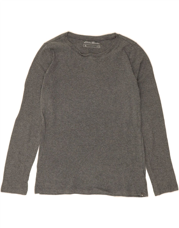 EDDIE BAUER Womens Top Long Sleeve UK 12 Medium Grey Cotton Vintage Eddie Bauer and Second-Hand Eddie Bauer from Messina Hembry 