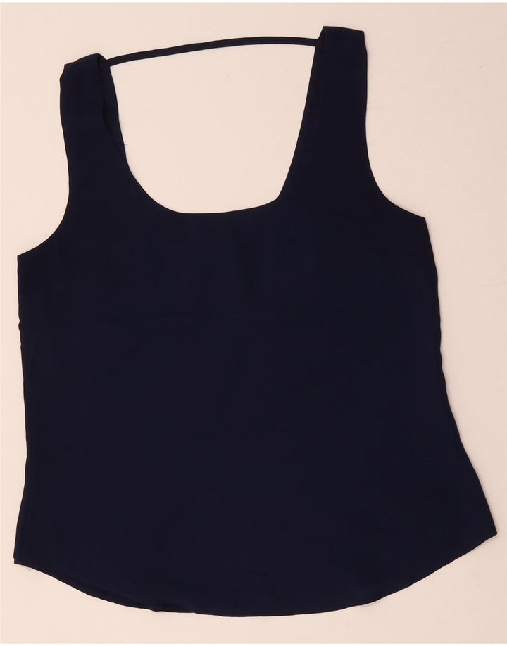 Oasis Womens Sleeveless Blouse Top UK 10 Small Navy Blue