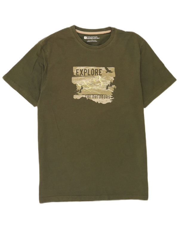 Mountain Warehouse Herre grafisk T-shirt Top Medium Grøn
