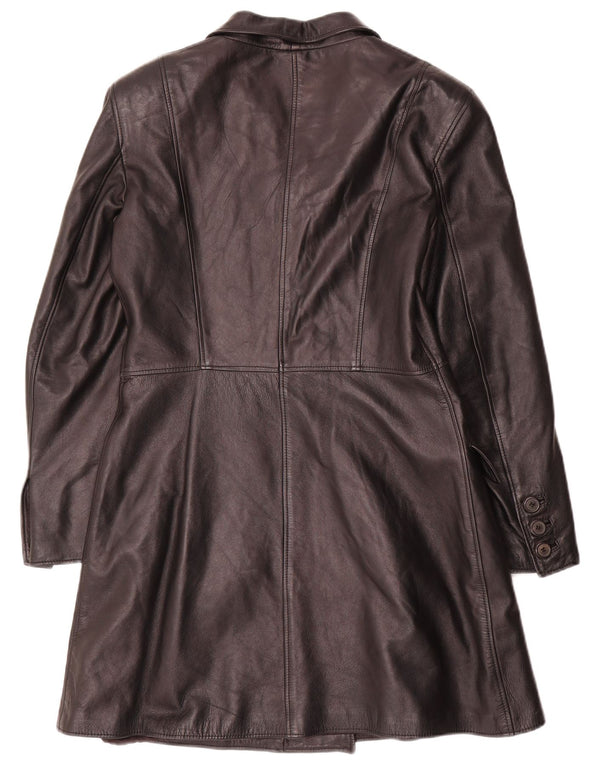 Abrigo de cuero vintage para mujer IT 44 Medio Negro