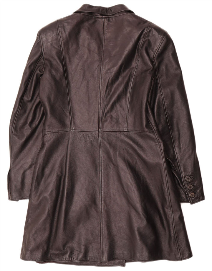 Abrigo de cuero vintage para mujer IT 44 Medio Negro