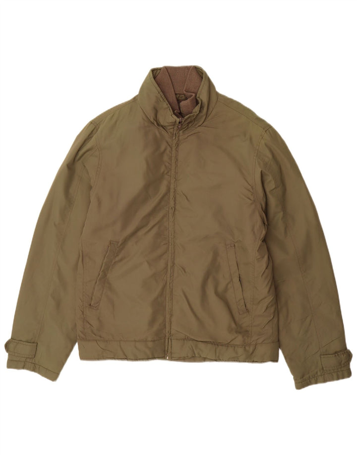 ZARA Mens Bomber Jacket UK 38 Medium Khaki Nylon