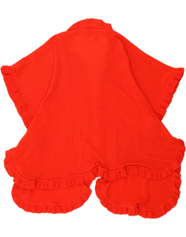 BENETTON Womens Poncho Cardigan Sweater One Size Red Wool Vintage Benetton and Second-Hand Benetton from Messina Hembry 