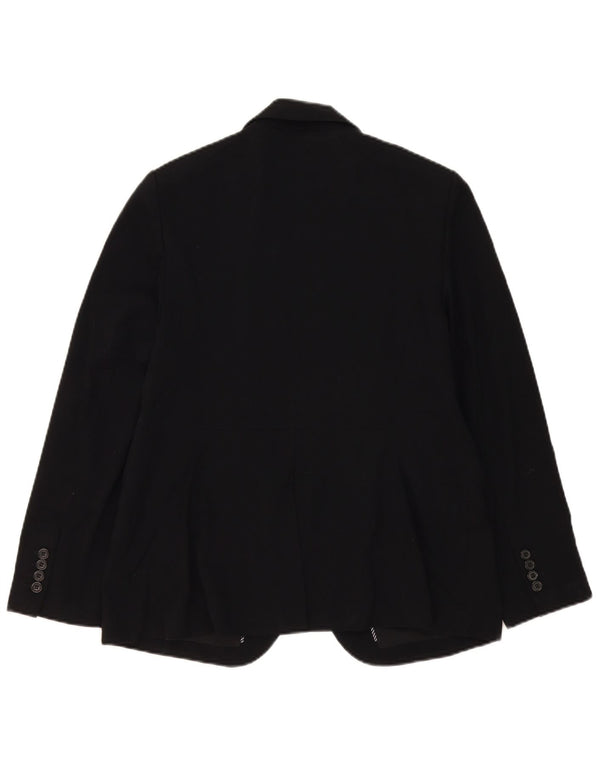 Marks & Spencer Womens 1 Button Blazer Jacket UK 16 Large Black Polyester